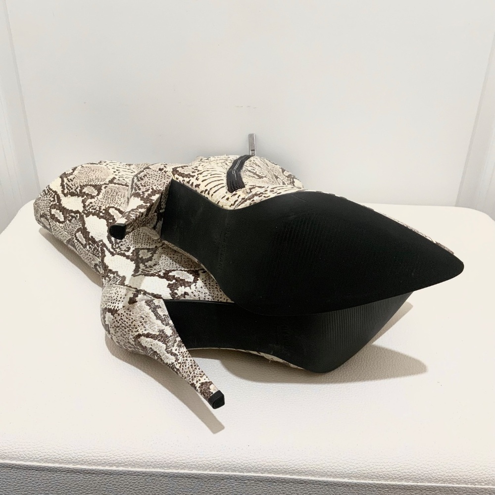 Colin Stuart Snake Print Stiletto Heel Bootie Lea… - image 7